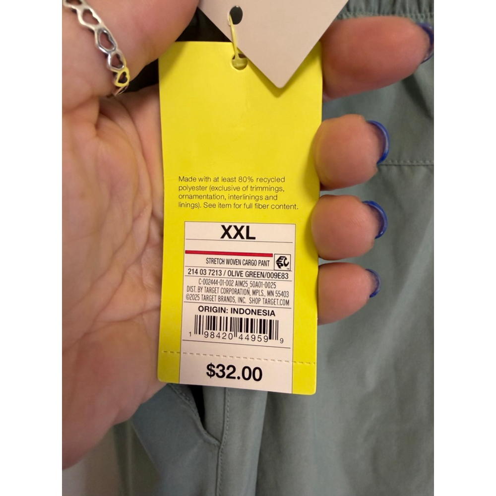 Women’s Active Light Mid-Rise Cargo Joggers | All In Motion™ Sage Green XXL NWT - Picture 5 of 7